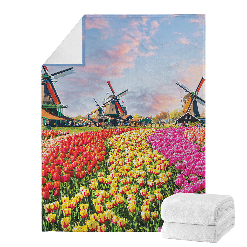 Tulip Field Print Blanket