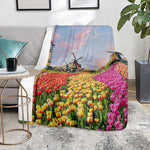 Tulip Field Print Blanket
