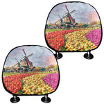 Tulip Field Print Car Headrest Covers