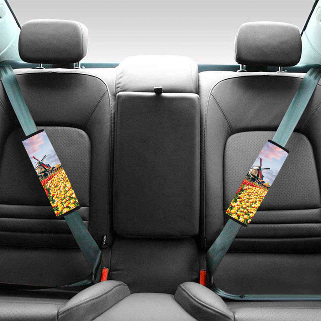 Tulip Field Print Car Seat Belt Covers
