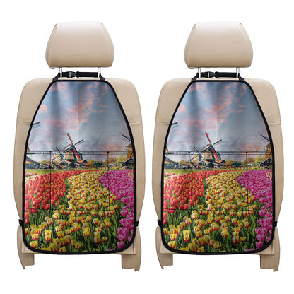 Tulip Field Print Car Seat Organizers