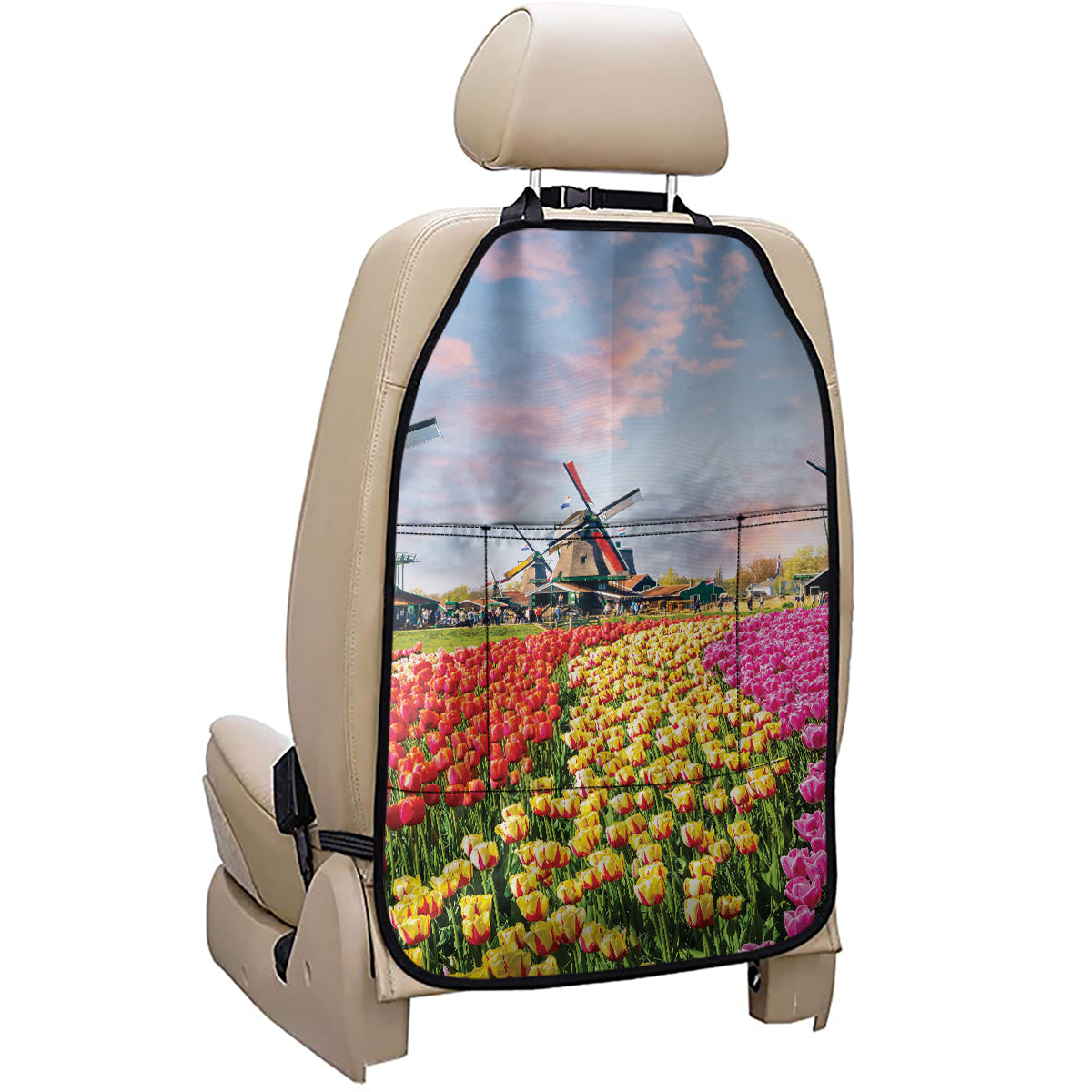 Tulip Field Print Car Seat Organizers
