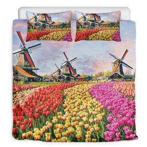 Tulip Field Print Duvet Cover Bedding Set