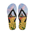 Tulip Field Print Flip Flops