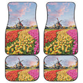 Tulip Field Print Front and Back Car Floor Mats