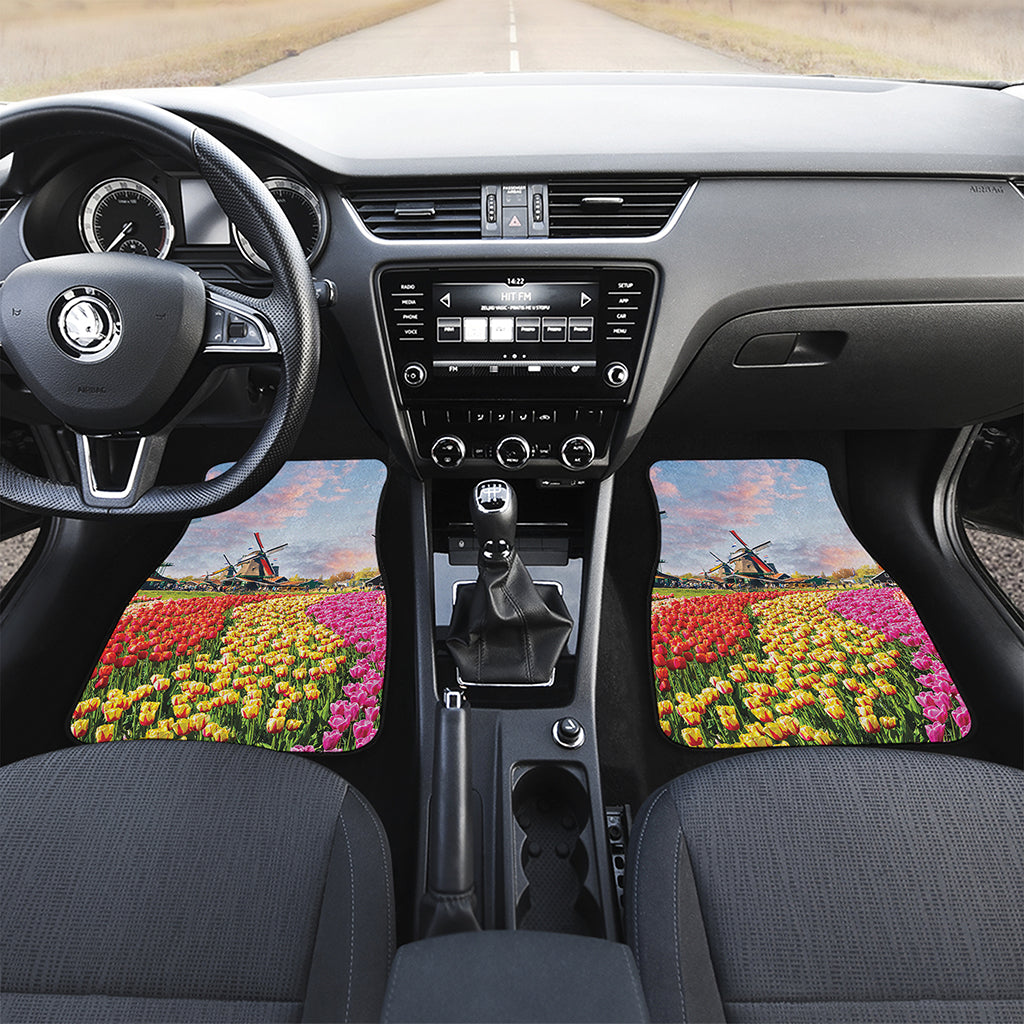 Tulip Field Print Front Car Floor Mats