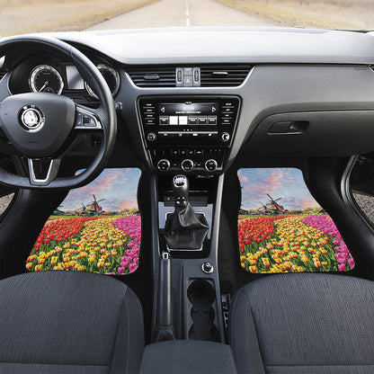 Tulip Field Print Front Car Floor Mats