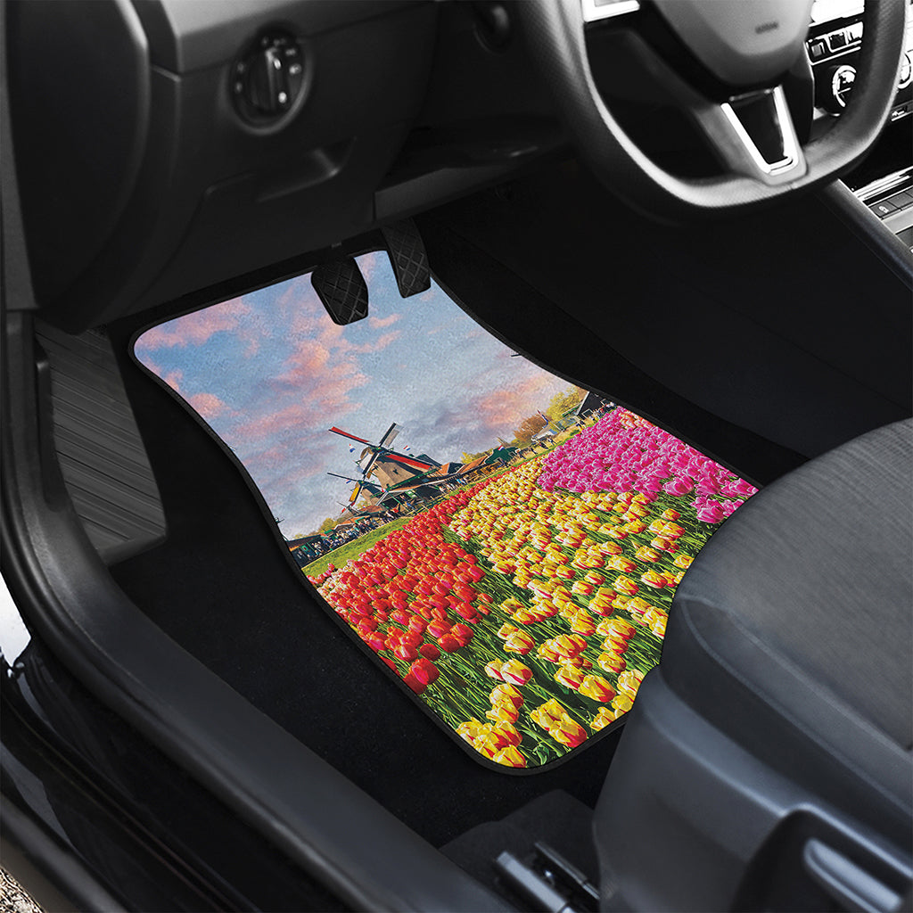 Tulip Field Print Front Car Floor Mats
