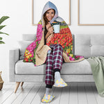 Tulip Field Print Hooded Blanket