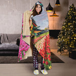 Tulip Field Print Hooded Blanket