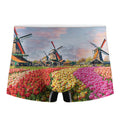 Tulip Field Print Men's Boxer Briefs