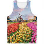 Tulip Field Print Men's Tank Top