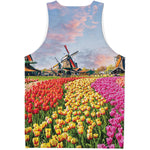 Tulip Field Print Men's Tank Top