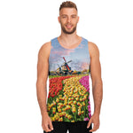 Tulip Field Print Men's Tank Top