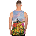 Tulip Field Print Men's Tank Top