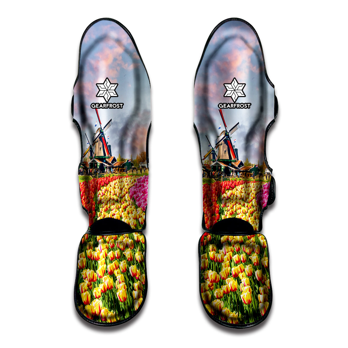 Tulip Field Print Muay Thai Shin Guard