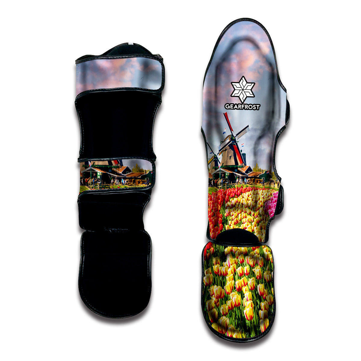 Tulip Field Print Muay Thai Shin Guard
