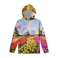 Tulip Field Print Pullover Hoodie