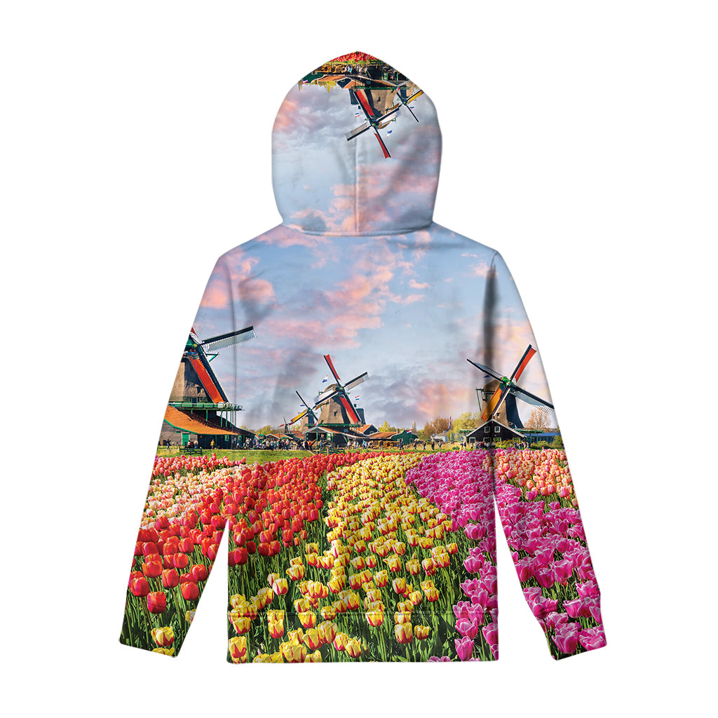Tulip Field Print Pullover Hoodie