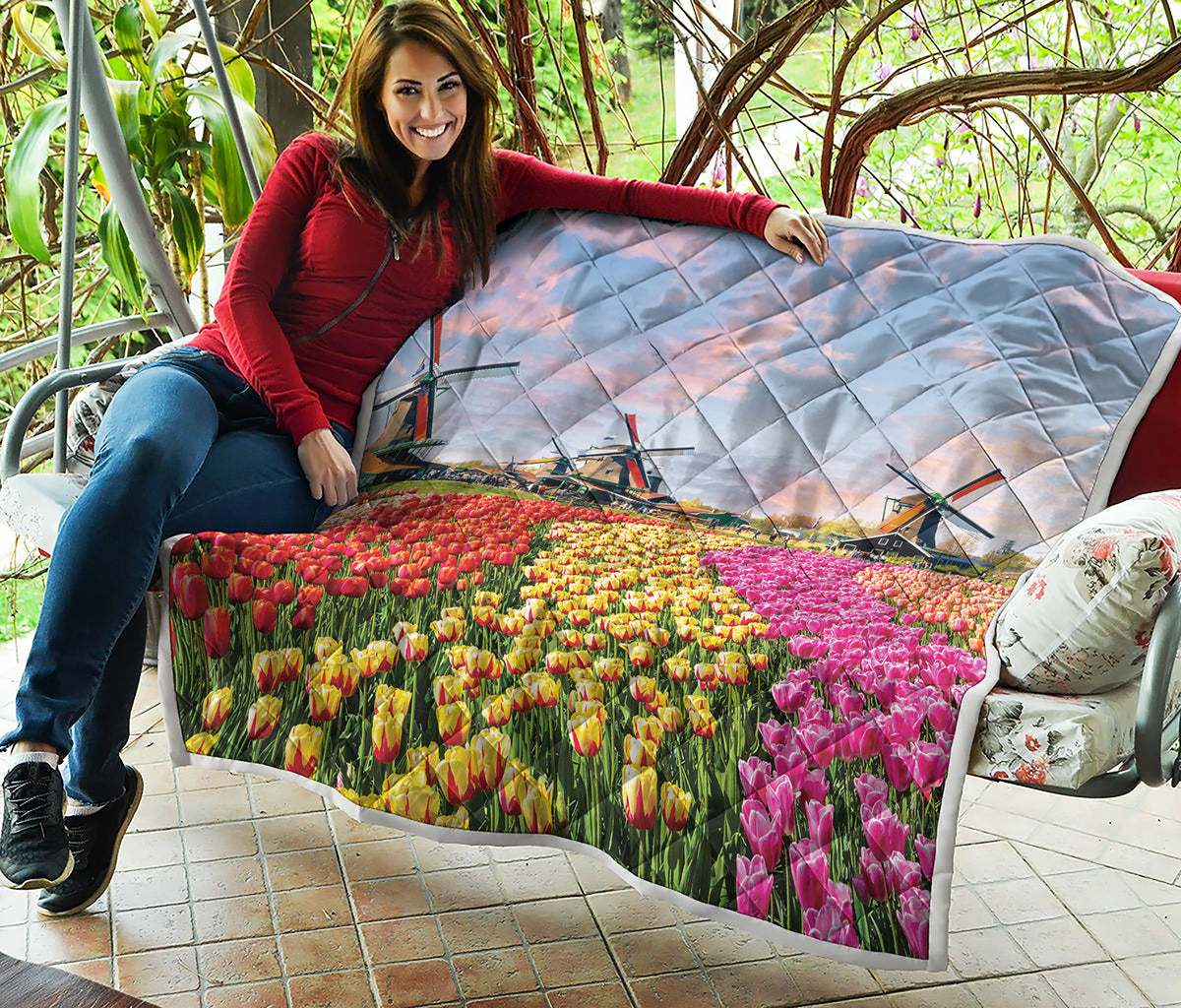 Tulip Field Print Quilt