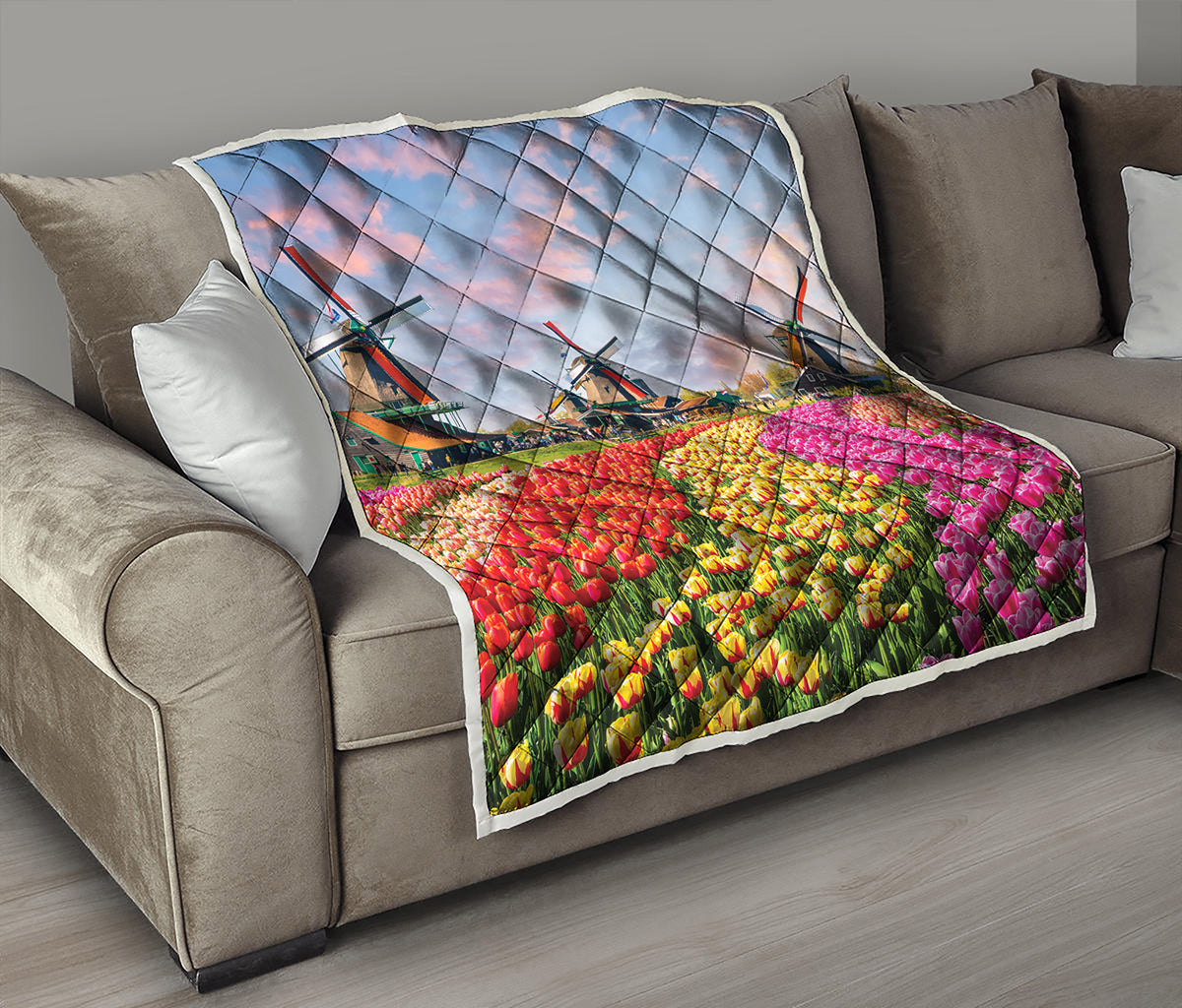 Tulip Field Print Quilt