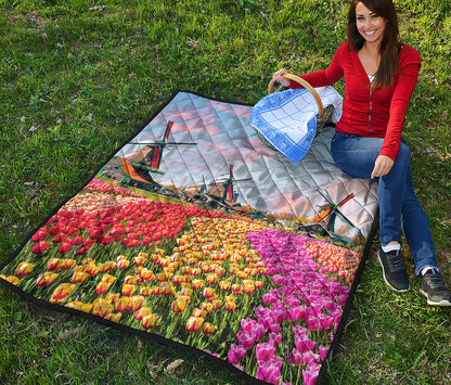 Tulip Field Print Quilt