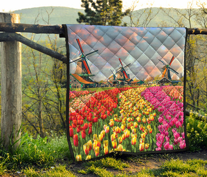 Tulip Field Print Quilt