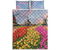 Tulip Field Print Quilt Bed Set