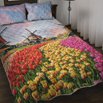 Tulip Field Print Quilt Bed Set