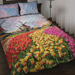 Tulip Field Print Quilt Bed Set