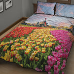 Tulip Field Print Quilt Bed Set