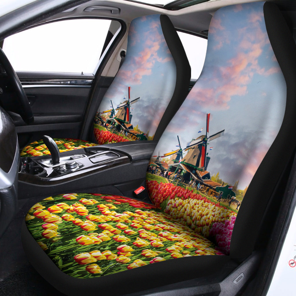 Tulip Field Print Universal Fit Car Seat Covers