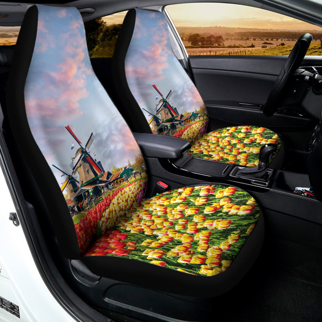 Tulip Field Print Universal Fit Car Seat Covers