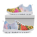Tulip Field Print White Running Shoes