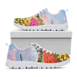 Tulip Field Print White Sneakers