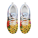 Tulip Field Print White Sneakers