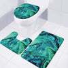 Turquoise Acid Melt Print 3 Piece Bath Mat Set