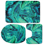 Turquoise Acid Melt Print 3 Piece Bath Mat Set