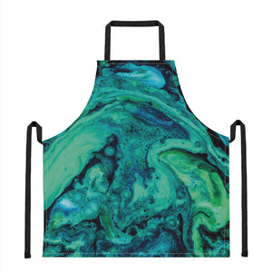 Turquoise Acid Melt Print Apron