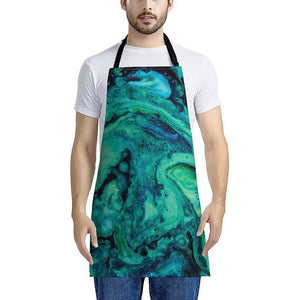 Turquoise Acid Melt Print Apron