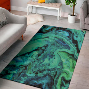 Turquoise Acid Melt Print Area Rug