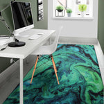 Turquoise Acid Melt Print Area Rug