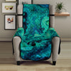 Turquoise Acid Melt Print Armchair Protector