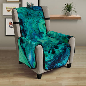 Turquoise Acid Melt Print Armchair Protector