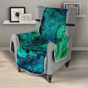 Turquoise Acid Melt Print Armchair Protector