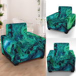 Turquoise Acid Melt Print Armchair Slipcover