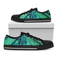 Turquoise Acid Melt Print Black Low Top Sneakers