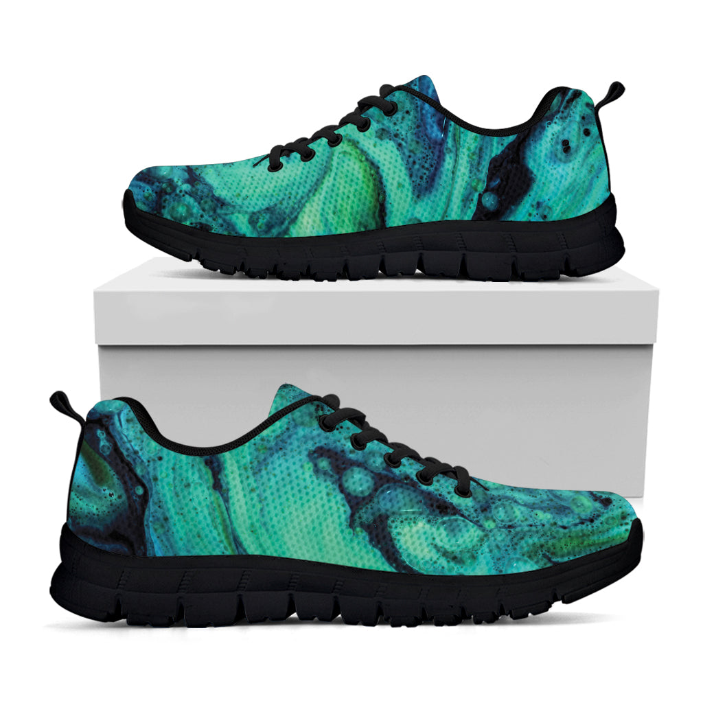 Turquoise Acid Melt Print Black Sneakers