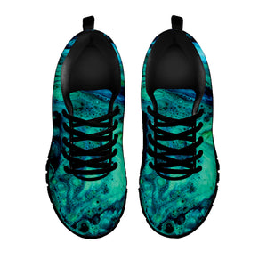 Turquoise Acid Melt Print Black Sneakers