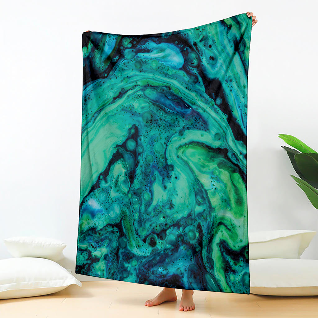 Turquoise Acid Melt Print Blanket